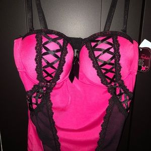 Pink and black lingerie